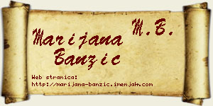 Marijana Banzić vizit kartica